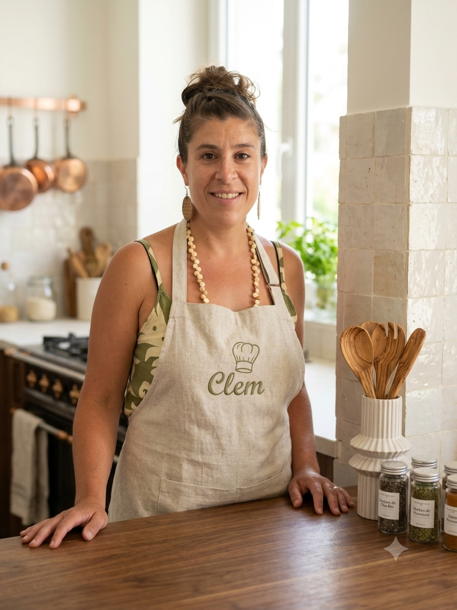 La cuisinière préparant des herbes fraîches